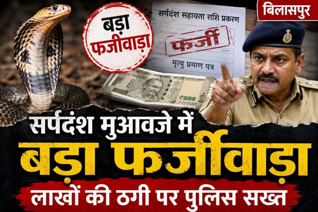 बिलासपुर: सर्पदंश मुआवजे में बड़ा फर्जीवाड़ा, लाखों की ठगी पर पुलिस सख्त