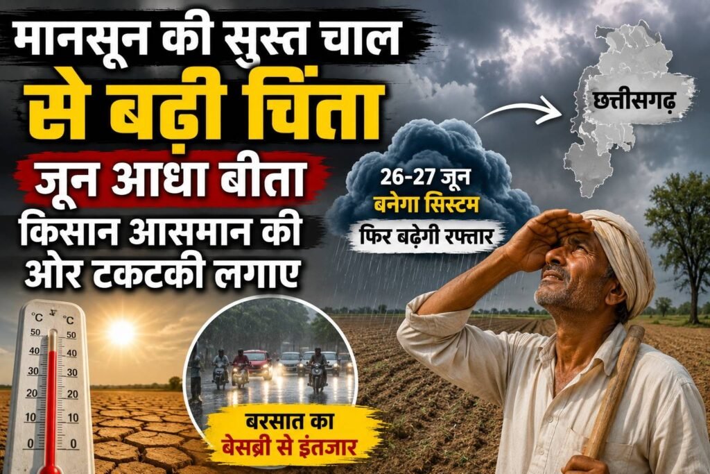 मानसून की सुस्त चाल से बढ़ी चिंता, जून आधा बीता किसान आसमान की ओर टकटकी लगाए