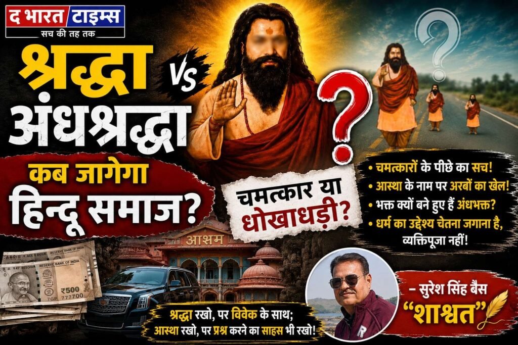 विचारोत्तेजक आलेख -श्रद्धा बनाम अंधश्रद्धा : कब जागेगा हिन्दू समाज?