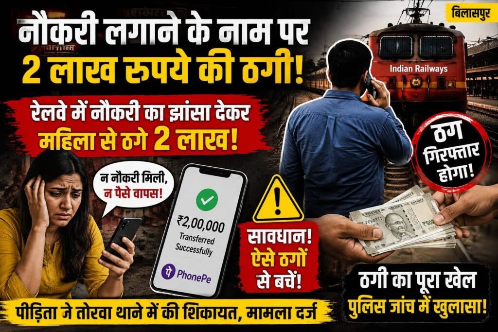 नौकरी लगाने के नाम पर दो लाख रुपए की ठगी