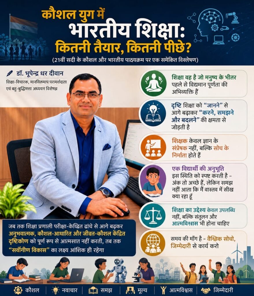 कौशल युग में भारतीय शिक्षा: कितनी तैयार, कितनी पीछे? (21वीं सदी के कौशल और भारतीय पाठ्यक्रम पर एक समेकित विश्लेषण)